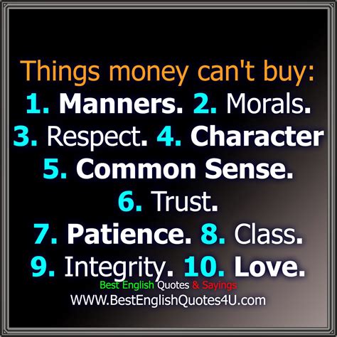 Things Money Cant Buy Best English Quotes And Sayings