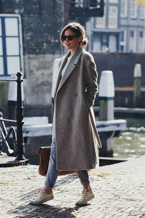 Coat Grey Autumn Fashion Trends Oversize Coat Long Fashion Style
