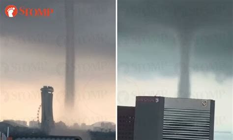 A water spout was spotted in singapore in woodlands, confirmed by the meterological services the waterspout was seen from marsiling to the woodlands, and also near sungei buloh, people told. No, it's not Thanos: Waterspout spotted near MBS - Stomp