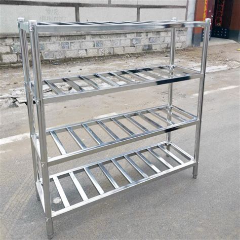 Adjustable Stainless Steel Display Racks 4 Layer Supermarket Movable