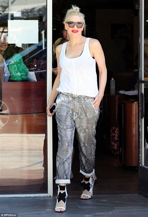 Gwen Stefani Looks Like She Just Walked Off A Fashion Runway In Blue