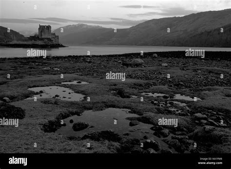 Eilean Donan Castle In Scotland Black And White Photos With The