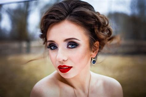 Woman With Red Lips Stock Image Image Of Glamour Face 62535815