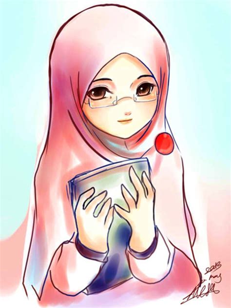 50 gambar kartun muslimah bercadar cantik berkacamata via. Gambar Kartun Muslimah Baca Quran | Kantor Meme