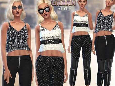 Puresims Set Urban Look Urban Looks Sims 4 Cc Clothes Urban Sims