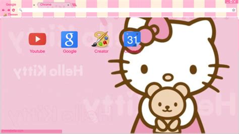 Cute Hello Kitty Chrome Theme Themebeta