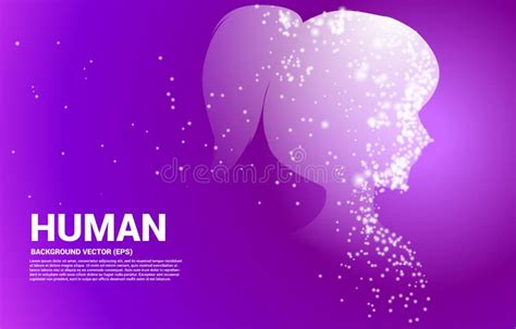 Vector Silhouette Of Woman From Light Dot Particle Stock Illustration