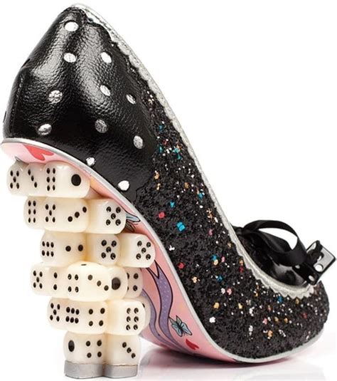Unique Black Glittery Dicy Heel Shoe Muses Shoes Crazy Shoes