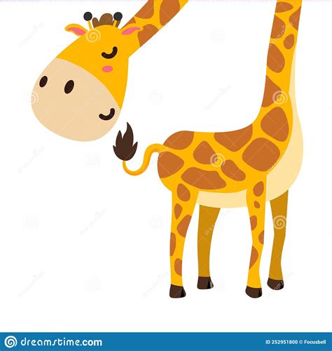 Cute Giraffe Doodle Animal Cartoon Stock Vector Illustration Of