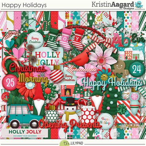 Happy Holidays Digital Scrapbooking Kitby Kristin Aagard Designs