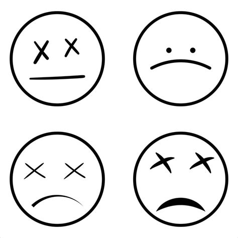 Sad Emoji Face 19493084 Vector Art At Vecteezy