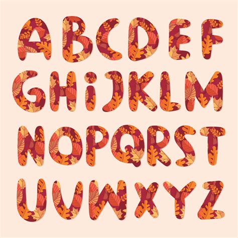 Autumn Alphabet 229688 Vector Art at Vecteezy