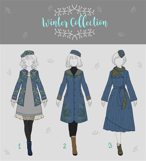 open 2 3 winter outfit collection adoptable by rosariy on deviantart cute winter outfits