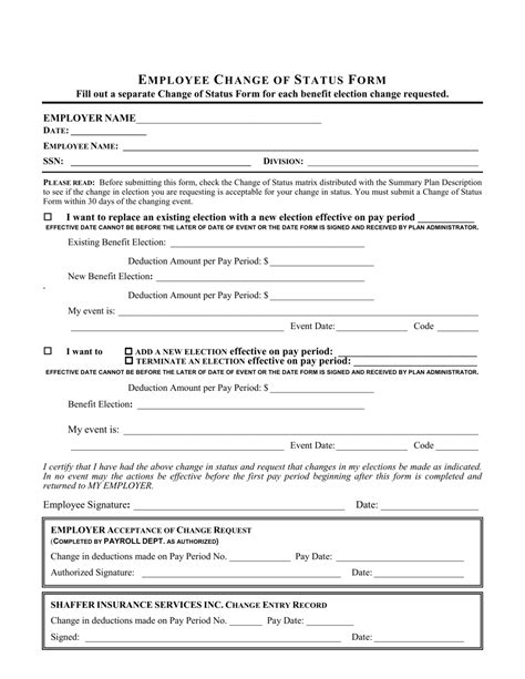 Employee Change Of Status Form Lines Fill Out Sign Online And