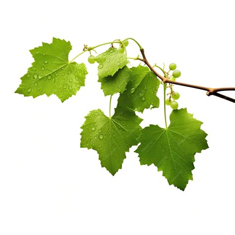 Premium Psd Grape Leaves Vine Branch With Tendrils And Young Leaves