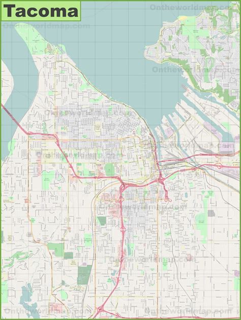 Map Of Tacoma Wa Map Of The World