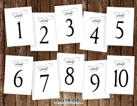 Reception Table Numbers Printable Tent Style Printable Table Numbers