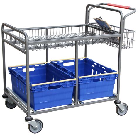 Order Picking Warehouse Trolley 2 Tote Pack Equip Direct