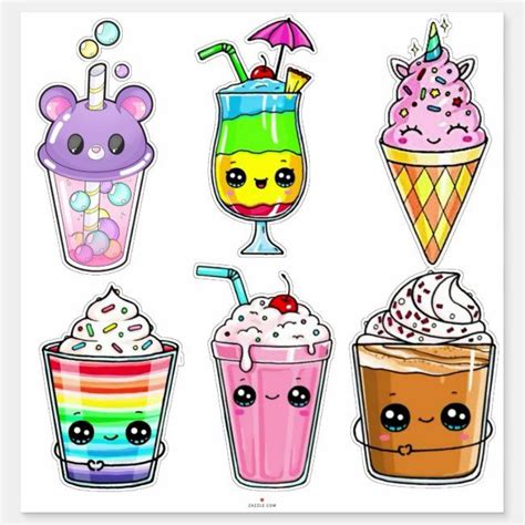 Tiern Drinks Sweet Designs Sticker Zazzle Cute Doodle Art Cute
