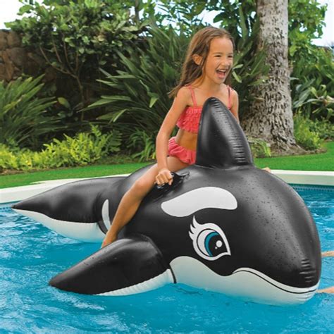 Black Whale Summer Swimming Pool Lounge Float Inflatable Whale Giant