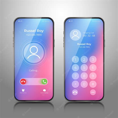 Free Vector Gradient Phone Call Screen Interface Illustration