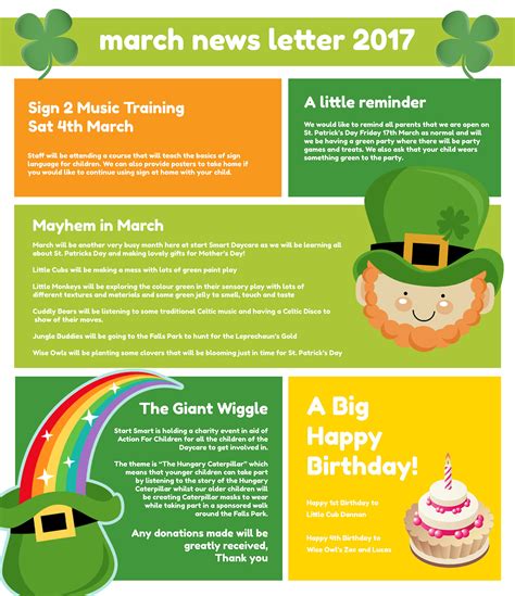 March Newsletter Template Free