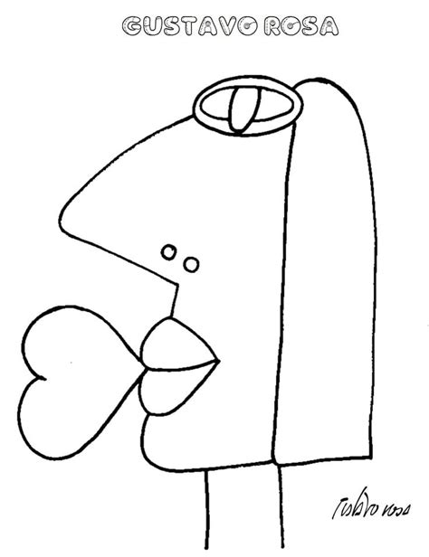 Cachorro Gustavo Rosa Para Colorir Adaptado Desenhos Sketch Coloring Page