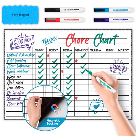 Buy Whiteboard Chore Chart Magnetic Dry Erase Chore Board For