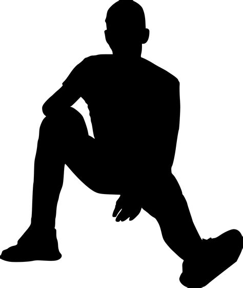 10 Man Sitting Silhouette Png Transparent