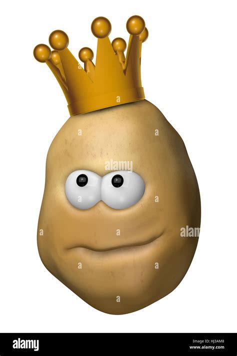 Food Aliment Comic Face Eyes Crown Potatoes Cartoon Potato
