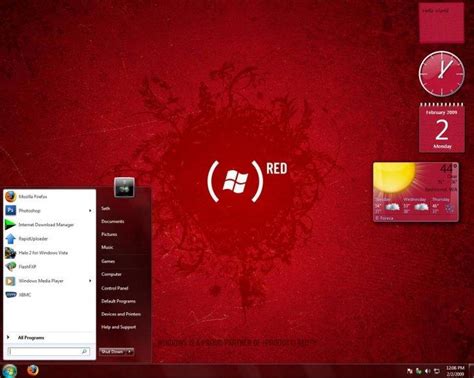 Red Themes тема для Windows 7