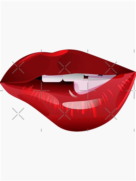 Biting Lip Emoji Kiss Sexy Smile Sticker For Sale By