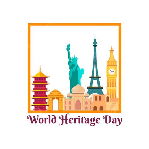 World Heritage Vector Art Png Hand Painted Colorful World Heritage Day Illustration Vector
