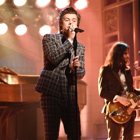 A dimpled, rakish prankster happy to wear the mantle of class clown view image. But Of Course Harry Styles Wore Gucci for His Big 'SNL ...