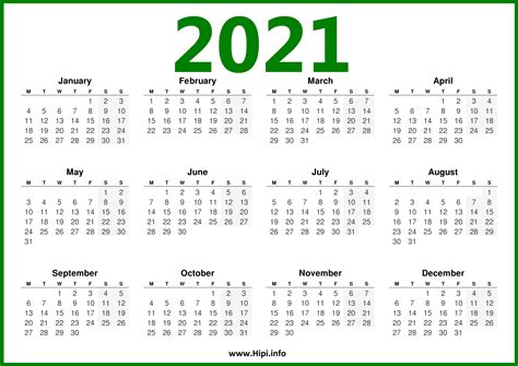Simple monthly planner and calendar for february 2021. 2021 Calendar Monday Start | 2021 Calendar