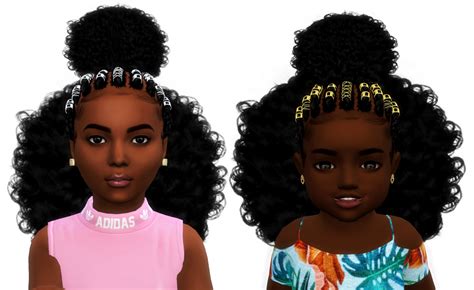 Alicia Hair Sims 4 Cc Custom Content Black Kids Toddler Child