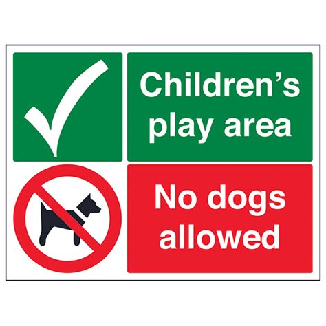 Childrens Play Area No Dogs Allowed General Signs Safety Signs