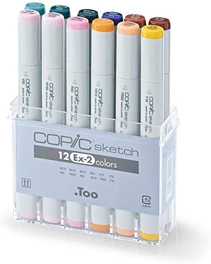 Copic Markers 12 Piece Sketch Ex 2 Set Artists Markers