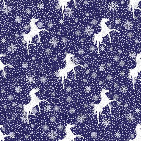 Vector Snowflakes And A Horse Seamless Pattern Stock Vector Image By