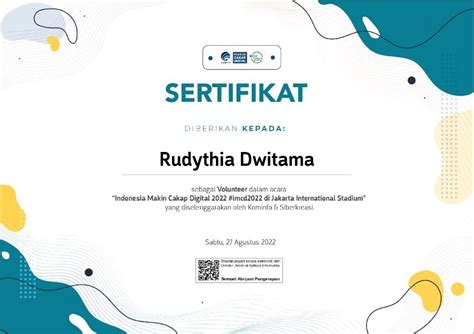 Rudythia Dwitama On Linkedin Sertifikat Volunteer Indonesia Makin