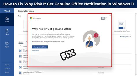 How To Disable Why Risk It Get Genuine Office Notification On Windows