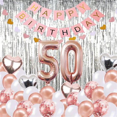 Buy Szhuiher 50th Birthday Decorations Banner Balloon Happy Birthday