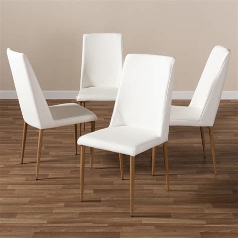 Shop this collection (15) set of 4, metal dining chair stackable with wood cushion in black & coffee. Mirabelle White Faux Leather Dining Chair Set of 4 - Pier1