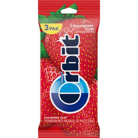 Orbit Strawberry Sugarfree Gum Multipack 3 Packs Total Chewing Gum