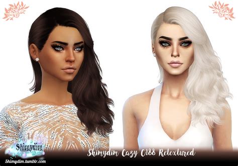 Shimydim Cazy`s C188 Hair Retextured Sims 4 Hairs