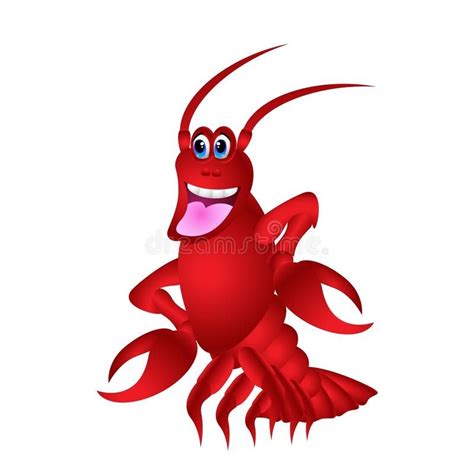 Cute Red Lobster Cartoon Vector Illustration Cartoon Cartoons Vector