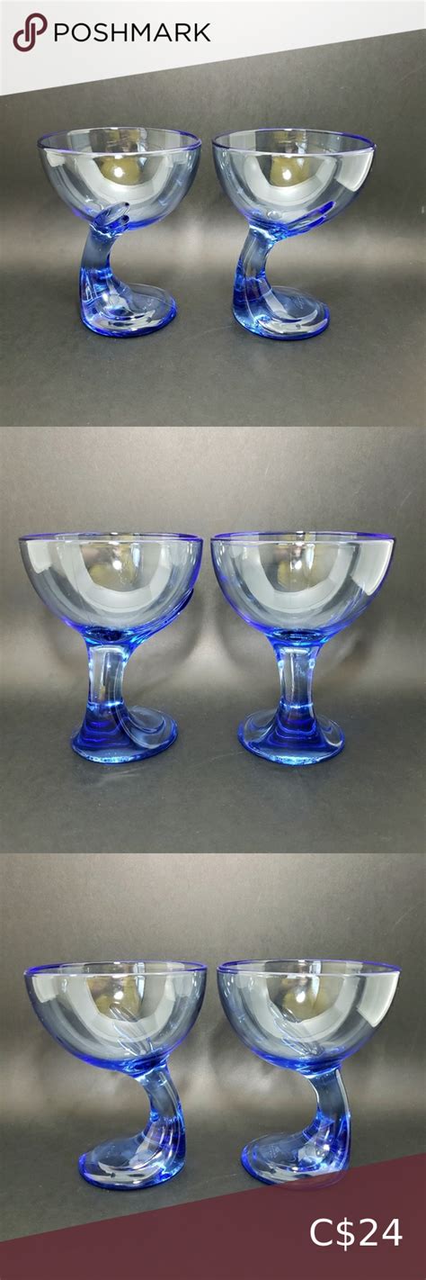 Bormioli Rocco Jerba Sapphire Blue Glass Dessert Bowls Glass Dessert