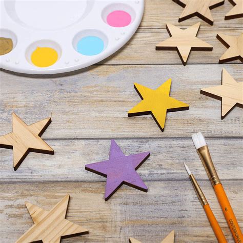 Unfinished Wood Stars For Crafts 2 In 50 Pack Brightcreationsofficial