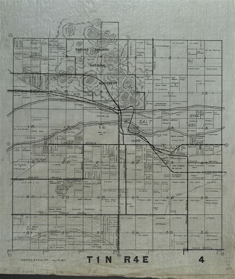 1923 Maricopa County Arizona Land Ownership Plat Map T1n R4e Arizona