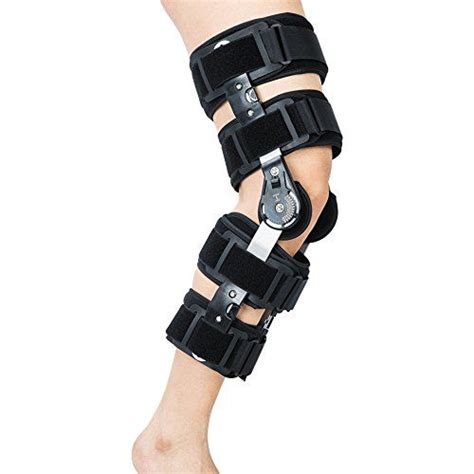 Hinged Rom Knee Brace Adjustable Patella Injury Stabiliz With
